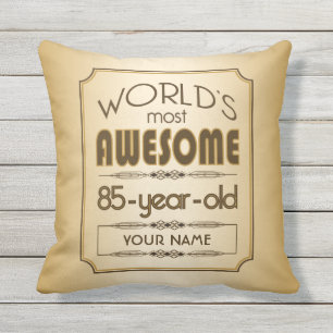 Gold 85th Birthday Celebration World Best Fabulous Cushion