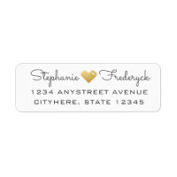 Gold 8-Bit Pixelated Heart Return Address