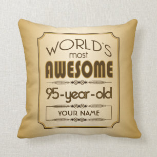 Gold 95th Birthday Celebration World Best Fabulous Cushion