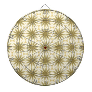 Gold Abstract Christmas Flowers Dartboard