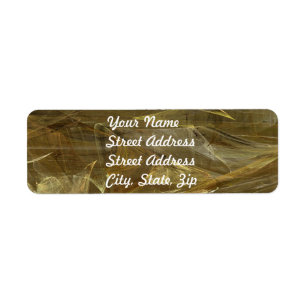 Gold Abstract Fractal Return Address Sticker