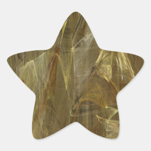 Gold Abstract Fractal Star Sticker