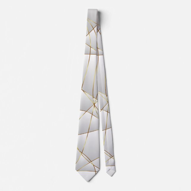 Gold Abstract Lines Tie (Front)