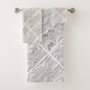 GOLD ABSTRACT MARBLE Towel BATHROOM TOWEL SET