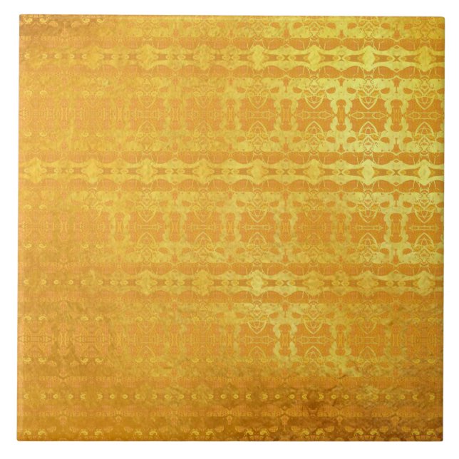  Gold abstract pattern Ceramic Tile (Front)