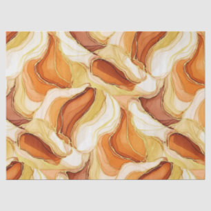 Gold Accented Fluid Art - Sienna Marble (11) Tissue Paper