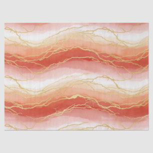 Gold Accented Fluid Art - Sienna Marble (2) Tissue Paper