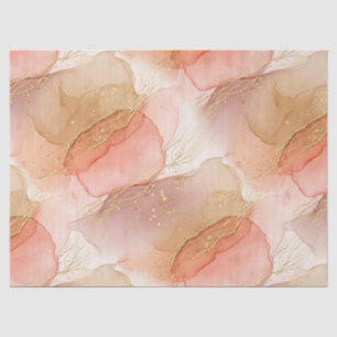 Gold Accented Fluid Art - Sienna Marble (3) Tissue Paper
