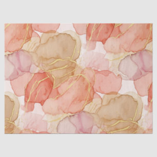 Gold Accented Fluid Art - Sienna Marble (4) Tissue Paper