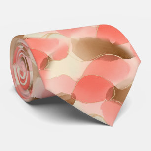 Gold Accented Fluid Art - Sienna Marble (6) Tie
