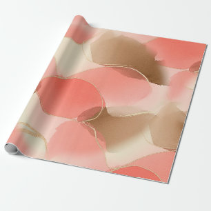 Gold Accented Fluid Art - Sienna Marble (6) Wrapping Paper