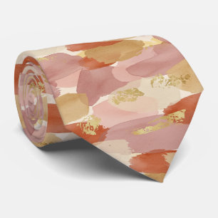 Gold Accented Fluid Art - Sienna Marble (7) Tie