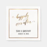 Gold Accents Happily Ever After, Hearts Script