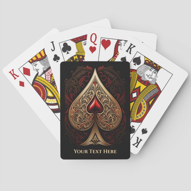 Gold Ace of Spades Custom Playing Cards (Back)