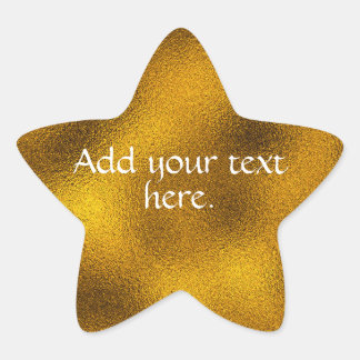 Gold Add Your Own Text Star Sticker