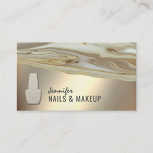 Gold  agate geode chic metallic  nail business card