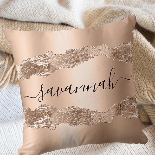 Gold agate marble name script cushion (Creator Uploaded)