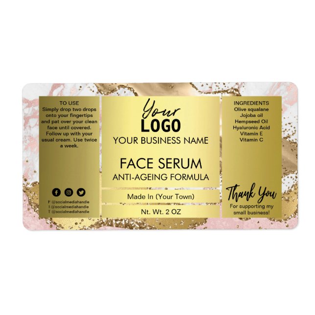 Gold Agate With Glitter Face Hair Oil Serum (Front)