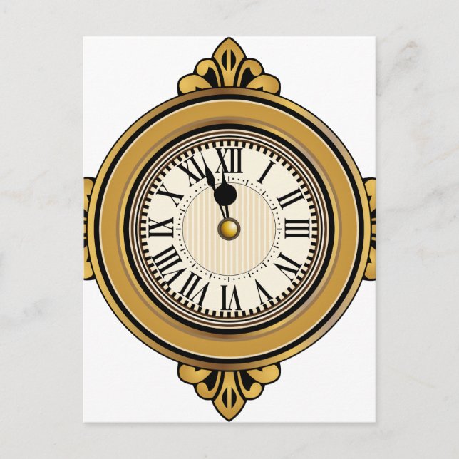Gold Alarm Clock Icon Postcard (Front)