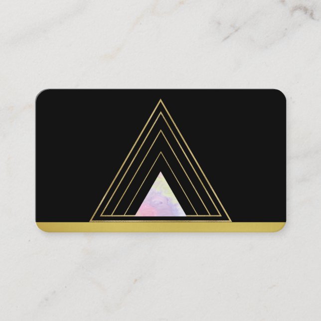 *~* Gold Alchemy Minimal Sacred Geometry Triangle Business Card (Front)