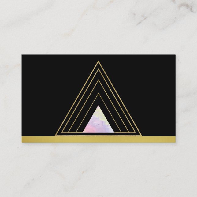 *~*  Gold Alchemy Minimal Triangle Sacred Geometry Business Card (Front)