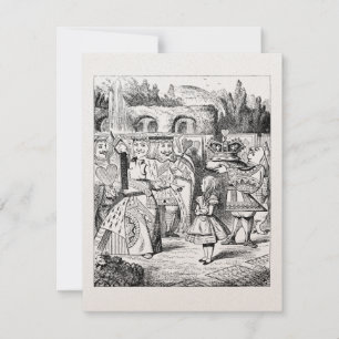 GOLD Alice in Wonderland Tea Party Birthday Invitation