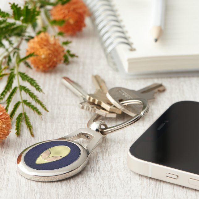 Gold Alien Key Ring (Side)