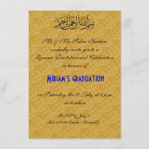 Gold Allah muslim celebration Invitation