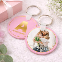 Gold Alphabet Letter Button Keychain