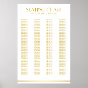 Gold Alphabetical Wedding Seating Chart Poster