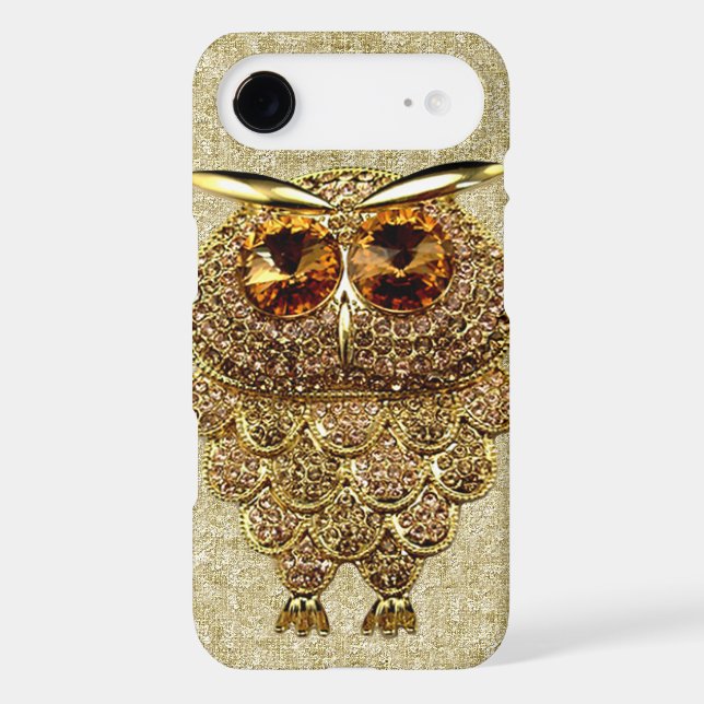Gold & Amber Owl Jewel PRINTED IMAGE Case-Mate iPhone Case (Back)