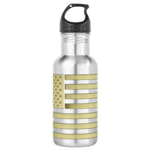 Gold American Flag 532 Ml Water Bottle