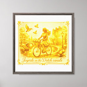 Gold Amsterdam Arched Bridges Charm Canvas Print