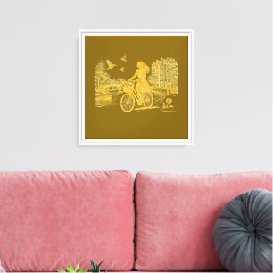 Gold Amsterdam Arched Bridges Charm Canvas Print