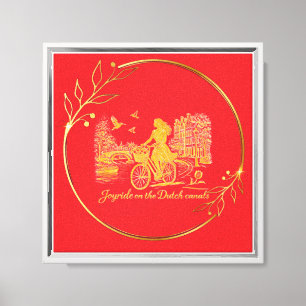 Gold Amsterdam Arched Bridges Charm Canvas Print
