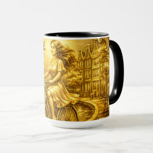 Gold Amsterdam Arched Bridges Charm Mug
