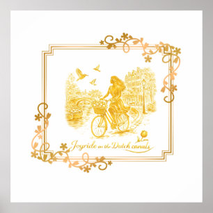Gold Amsterdam Arched Bridges Charm Poster