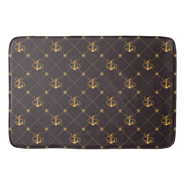 Gold Anchor Bath Mat (Front)