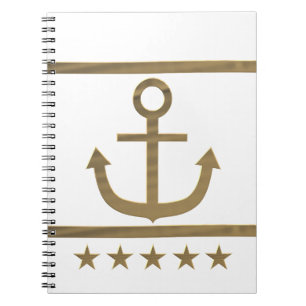 gold anchor happiness symbol notebook