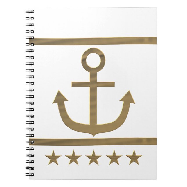 gold anchor happiness symbol notebook (Front)