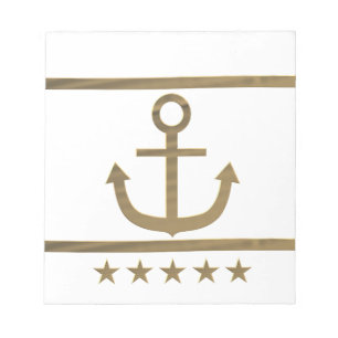 gold anchor happiness symbol notepad