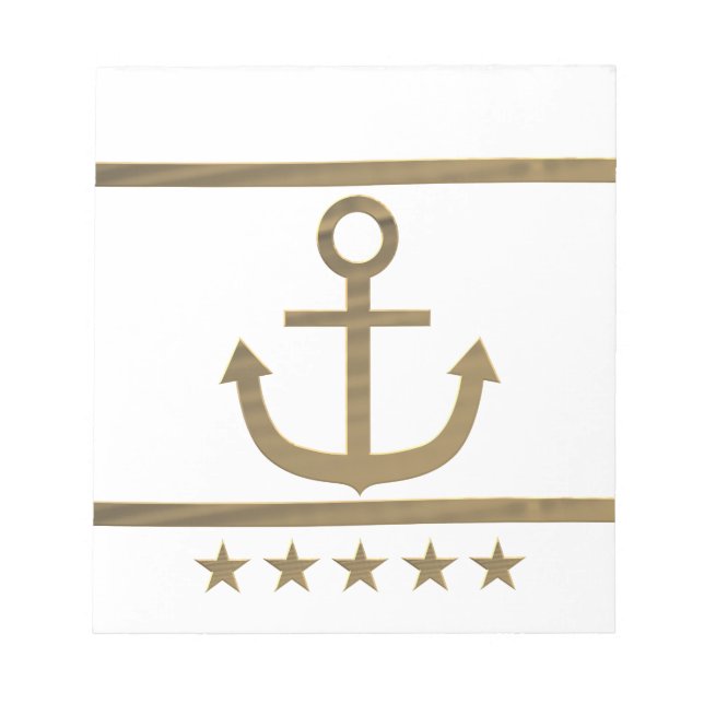 gold anchor happiness symbol notepad (Front)