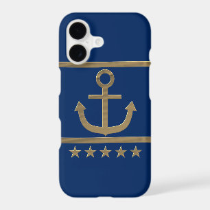 gold anchor on navy blue background