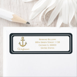 Gold Anchor Return Address Label