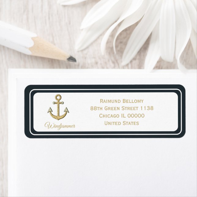 Gold Anchor Return Address Label (Insitu)