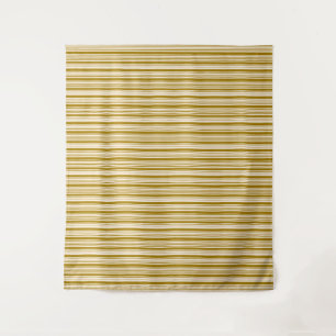 Gold and Antique White Stripes Tapestry