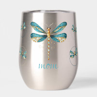 Gold and Aqua Dragonflies Collage