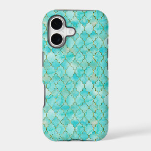 Gold and Aqua Maroccan pattern