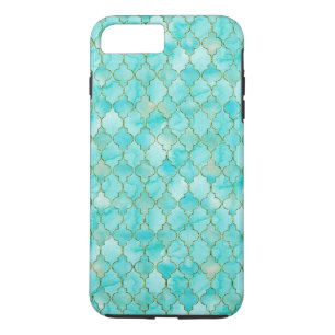 Gold and Aqua Maroccan pattern iPhone 8 Plus/7 Plus Case