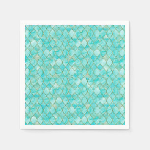 Gold and Aqua Maroccan pattern Napkin